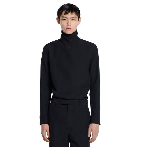 GUCCI Men's High Neck Long Sleeve Shirt Men BLACK Shirts - Picture 3 of 5